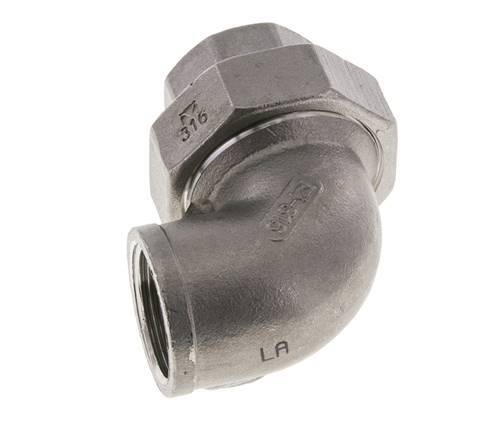 Raccord union coudé 90deg Rp3/4'' femelle Acier inoxydable Joint plat PTFE 16bar (224.8psi)
