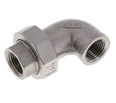 90deg Angled Union Connector Rp1/2'' Female Stainless Steel Flat Seal PTFE 16bar (224.8psi)
