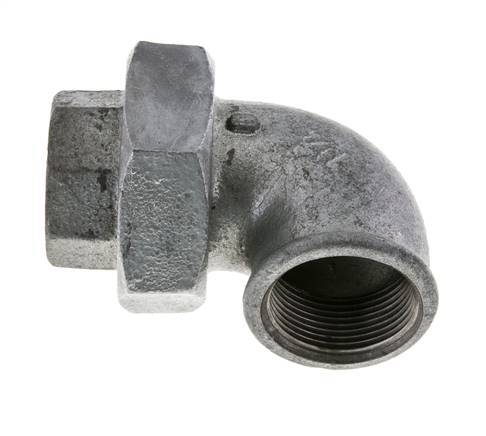 90deg Angled Union Connector Rp1 1/4'' Female Cast Iron Flat Seal Centellen 25bar (351.25psi)