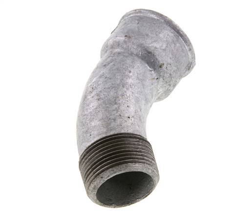 Raccord coudé 45deg R1 1/4'' Mâle x Rp1 1/4'' Femelle Fonte 25bar (351.25psi)