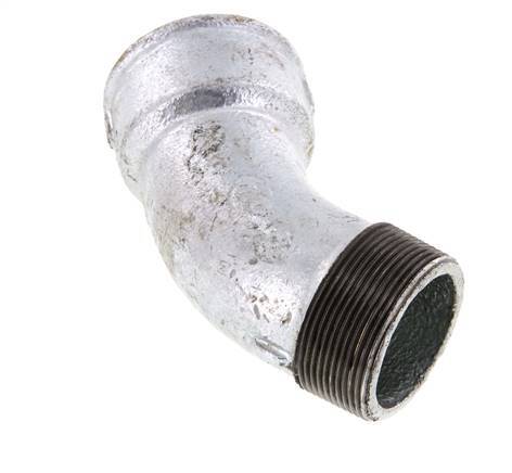 Raccord coudé 45deg R2'' Mâle x Rp2'' Femelle Fonte 25bar (351.25psi)