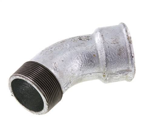 Raccord coudé 45deg R2'' Mâle x Rp2'' Femelle Fonte 25bar (351.25psi)