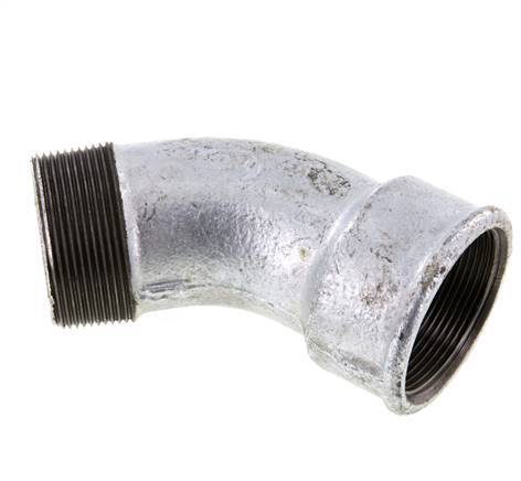 Raccord coudé 45deg R2'' Mâle x Rp2'' Femelle Fonte 25bar (351.25psi)
