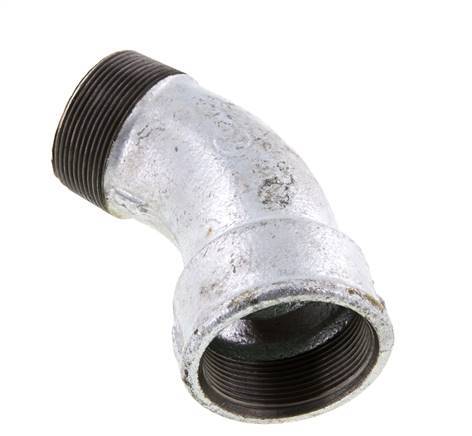 Raccord coudé 45deg R2'' Mâle x Rp2'' Femelle Fonte 25bar (351.25psi)