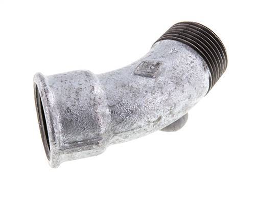 Raccord coudé 45deg R1'' Mâle x Rp1'' Femelle Fonte 25bar (351.25psi)
