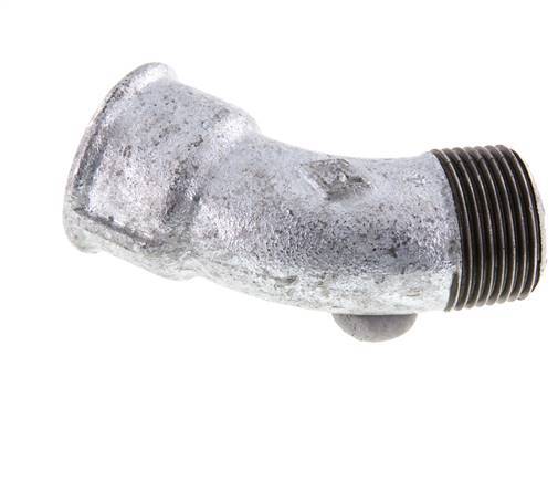 Raccord coudé 45deg R1'' Mâle x Rp1'' Femelle Fonte 25bar (351.25psi)