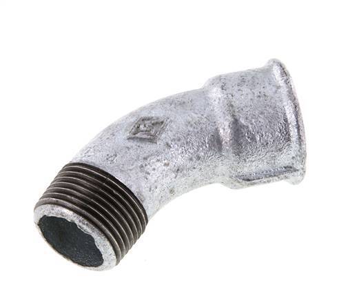 Raccord coudé 45deg R1'' Mâle x Rp1'' Femelle Fonte 25bar (351.25psi)
