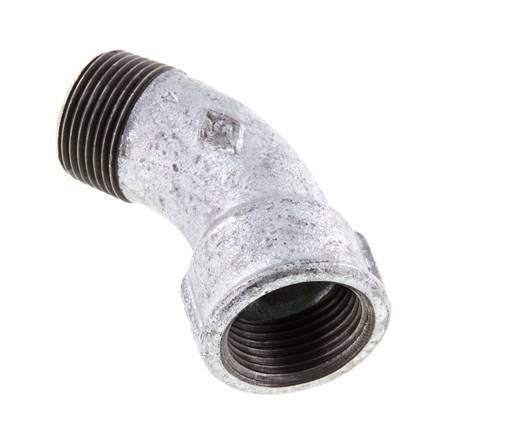 Raccord coudé 45deg R1'' Mâle x Rp1'' Femelle Fonte 25bar (351.25psi)