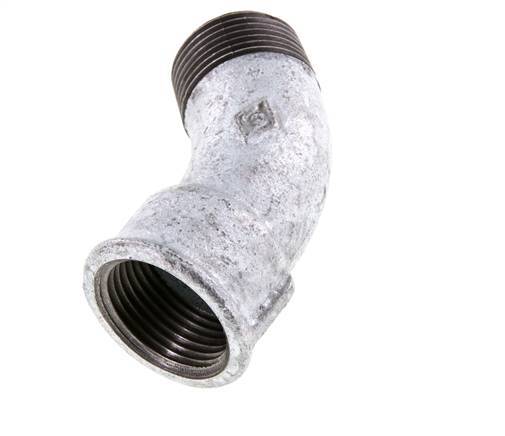 Raccord coudé 45deg R1'' Mâle x Rp1'' Femelle Fonte 25bar (351.25psi)