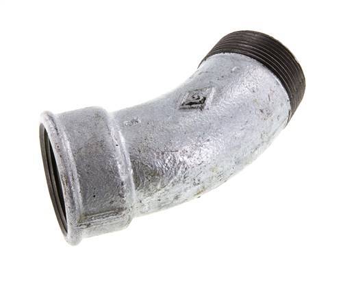 Raccord coudé 45deg R1 1/2'' Mâle x Rp1 1/2'' Femelle Fonte 25bar (351.25psi)