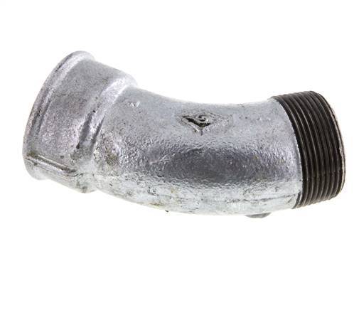 Raccord coudé 45deg R1 1/2'' Mâle x Rp1 1/2'' Femelle Fonte 25bar (351.25psi)