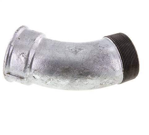Raccord coudé 45deg R2 1/2'' Mâle x Rp2 1/2'' Femelle Fonte 25bar (351.25psi)
