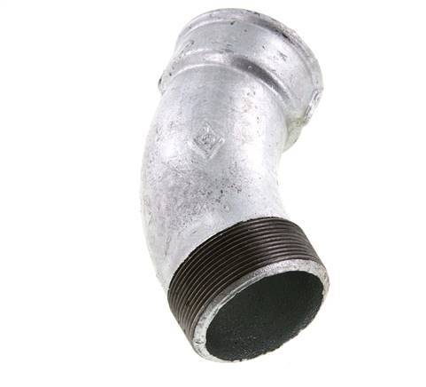 Raccord coudé 45deg R2 1/2'' Mâle x Rp2 1/2'' Femelle Fonte 25bar (351.25psi)