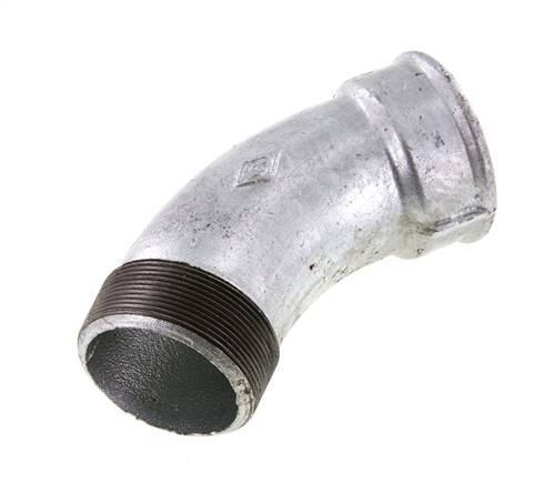 Raccord coudé 45deg R2 1/2'' Mâle x Rp2 1/2'' Femelle Fonte 25bar (351.25psi)