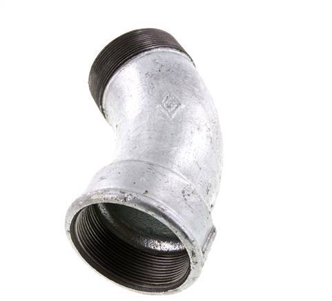 Raccord coudé 45deg R2 1/2'' Mâle x Rp2 1/2'' Femelle Fonte 25bar (351.25psi)