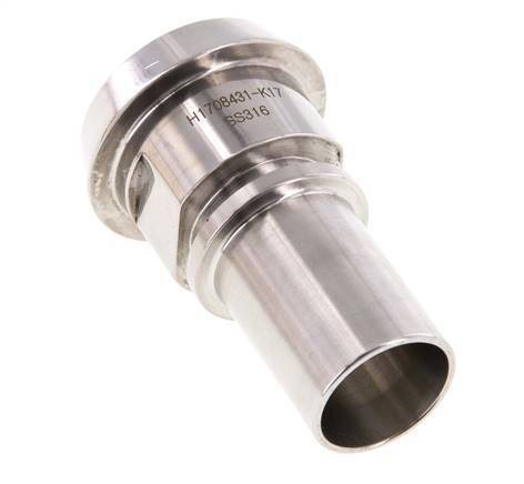 DIN 11851 Raccord sanitaire (laitier) Cône de 44 mm x pilier de tuyau de 1 pouce (25 mm) Collier de sécurité en acier inoxydable
