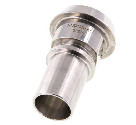 DIN 11851 Raccord sanitaire (laitier) Cône de 44 mm x pilier de tuyau de 1 pouce (25 mm) Collier de sécurité en acier inoxydable