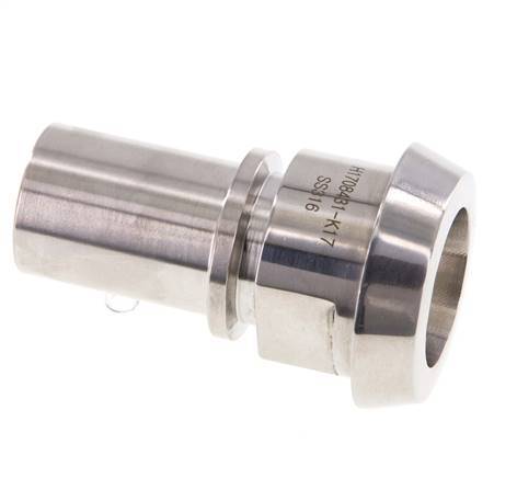DIN 11851 Raccord sanitaire (laitier) Cône de 44 mm x pilier de tuyau de 1 pouce (25 mm) Collier de sécurité en acier inoxydable