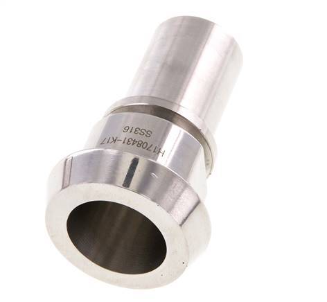 DIN 11851 Raccord sanitaire (laitier) Cône de 44 mm x pilier de tuyau de 1 pouce (25 mm) Collier de sécurité en acier inoxydable