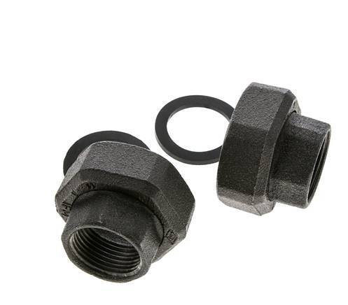 Raccord de pompe Rp1'' x G 1 1/2 pouce Fonte Joint plat NBR 20bar (281.0psi)