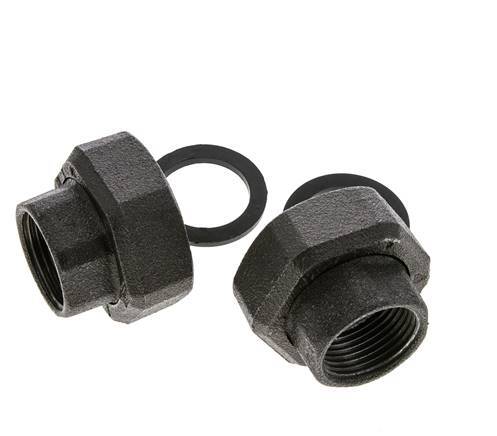 Raccord de pompe Rp1'' x G 1 1/2 pouce Fonte Joint plat NBR 20bar (281.0psi)