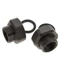 Raccord de pompe Rp1'' x G 1 1/2 pouce Fonte Joint plat NBR 20bar (281.0psi)