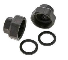 Raccord de pompe Rp1'' x G 1 1/2 pouce Fonte Joint plat NBR 20bar (281.0psi)