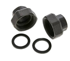 Raccord de pompe Rp1'' x G 1 1/2 pouce Fonte Joint plat NBR 20bar (281.0psi)