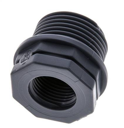 Reducing Ring G1/2'' Female x G1'' Male Polypropylene (pp) 10bar (140.5psi) FDA 36mm Hex [2 Pieces]