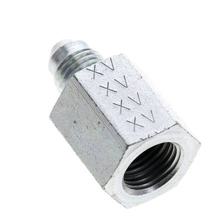 JIC Reducing Nipple G1/4'' Female x UNF 7/16''-20 Male Steel 310bar (4355.5psi) [2 Pieces]