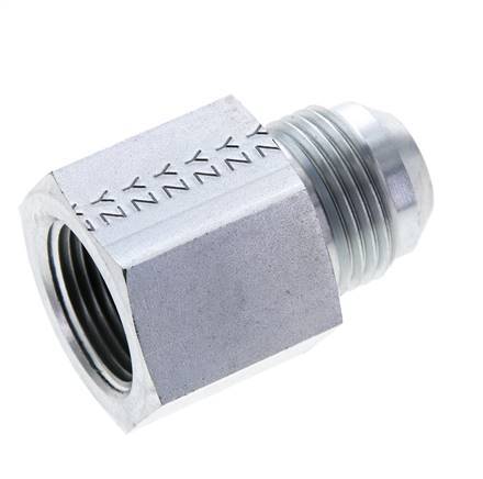 JIC Reducing Nipple UN 1-1/16''-12 Male x 3/4'' NPT Female Steel 170bar (2388.5psi)