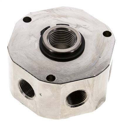 6-Way Rotary Joint 3/8'' x 1/2'' x3/4'' Nickel-plated Brass NBR 12bar (168.6psi)