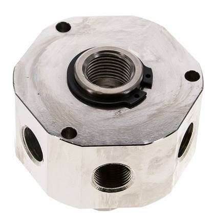 6-Way Rotary Joint 3/8'' x 1/2'' x3/4'' Nickel-plated Brass NBR 12bar (168.6psi)
