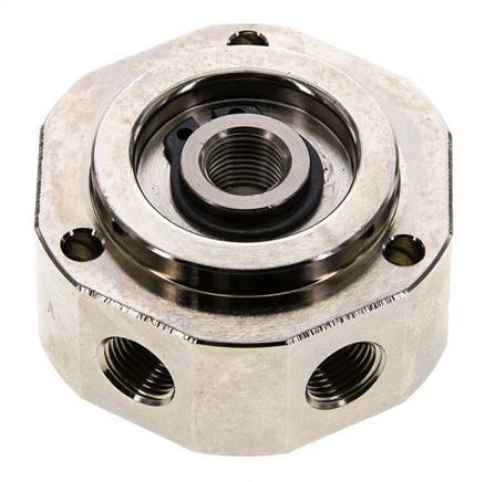 Joint tournant à 6 voies 1/8'' x3/8'' Laiton nickelé FKM 12bar (168.6psi)