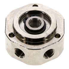 Joint tournant à 6 voies 1/8'' x3/8'' Laiton nickelé FKM 12bar (168.6psi)