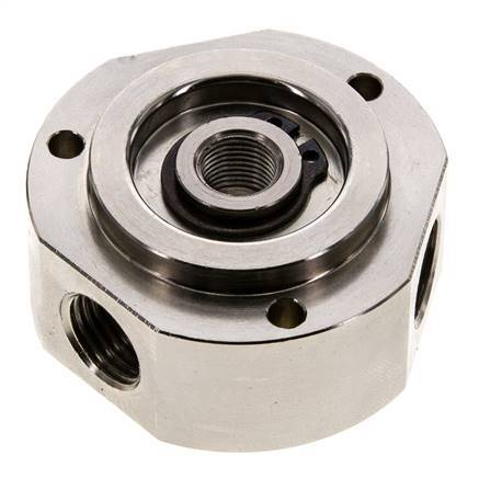 3-Way Rotary Joint 1/8'' x 1/4'' x3/8'' Nickel-plated Brass PUR 12bar (168.6psi)