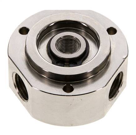 3-Way Rotary Joint 1/8'' x 1/4'' x3/8'' Nickel-plated Brass PUR 12bar (168.6psi)