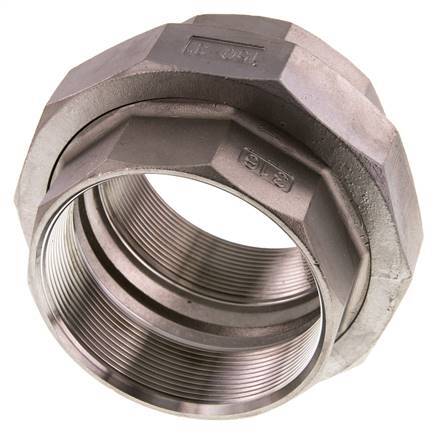 Union Connecteur droit Rp3'' femelle Acier inoxydable Joint plat PTFE 16bar (224.8psi)
