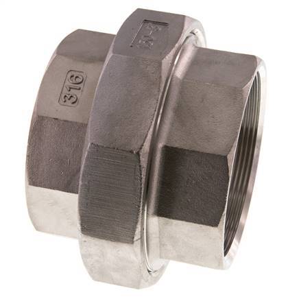 Union Connecteur droit Rp3'' femelle Acier inoxydable Joint plat PTFE 16bar (224.8psi)