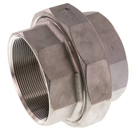 Union Connecteur droit Rp3'' femelle Acier inoxydable Joint plat PTFE 16bar (224.8psi)