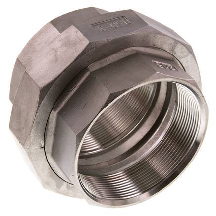 Union Connecteur droit Rp3'' femelle Acier inoxydable Joint plat PTFE 16bar (224.8psi)