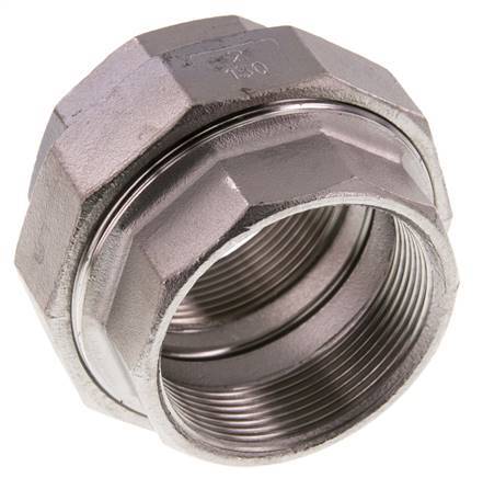 Union Connecteur droit Rp2'' femelle Acier inoxydable Joint plat PTFE 16bar (224.8psi)