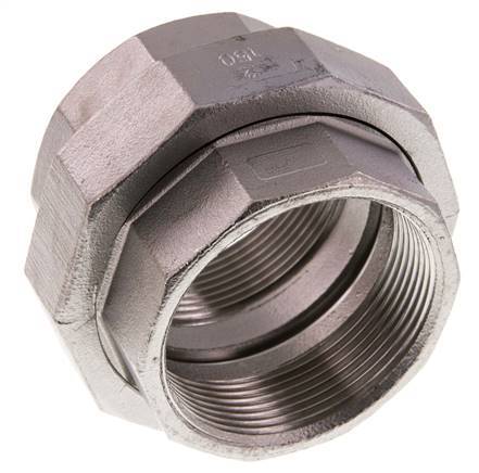 Union Connecteur droit Rp2'' femelle Acier inoxydable Joint plat PTFE 16bar (224.8psi)