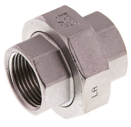 Union Connecteur droit Rp3/4'' femelle Acier inoxydable Joint plat PTFE 16bar (224.8psi)