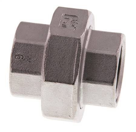 Union Connecteur droit Rp3/4'' femelle Acier inoxydable Joint plat PTFE 16bar (224.8psi)
