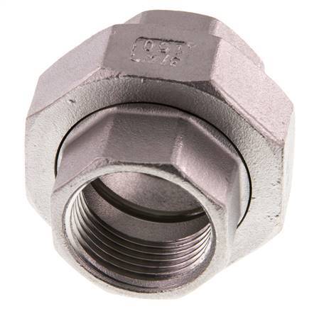 Union Connecteur droit Rp3/4'' femelle Acier inoxydable Joint plat PTFE 16bar (224.8psi)