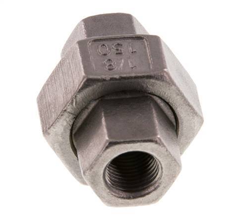 Union Connecteur droit Rp1/8'' femelle Acier inoxydable Joint plat PTFE 16bar (224.8psi)