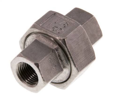 Union Connecteur droit Rp1/8'' femelle Acier inoxydable Joint plat PTFE 16bar (224.8psi)