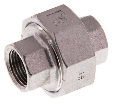 Union Connecteur droit Rp3/8'' femelle Acier inoxydable Joint plat PTFE 16bar (224.8psi)