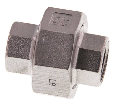 Union Connecteur droit Rp3/8'' femelle Acier inoxydable Joint plat PTFE 16bar (224.8psi)
